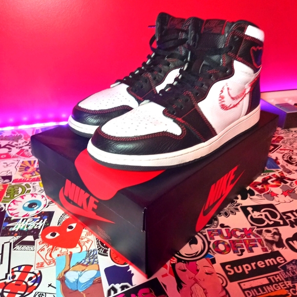 Jordan 1 defiant white black gym red - Picture 1 of 14